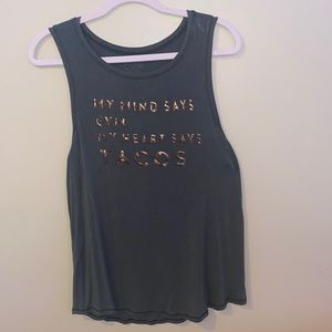 My mind says gym my heart says tacos workout shirt